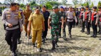 Ket. foto: Apel gelar pasukan dalam rangka pengamanan Pemilihan Pangulu Nagori (Pilpanag) di 77 Nagori (Desa) Kabupaten Simalungun.(foto/istimewa)