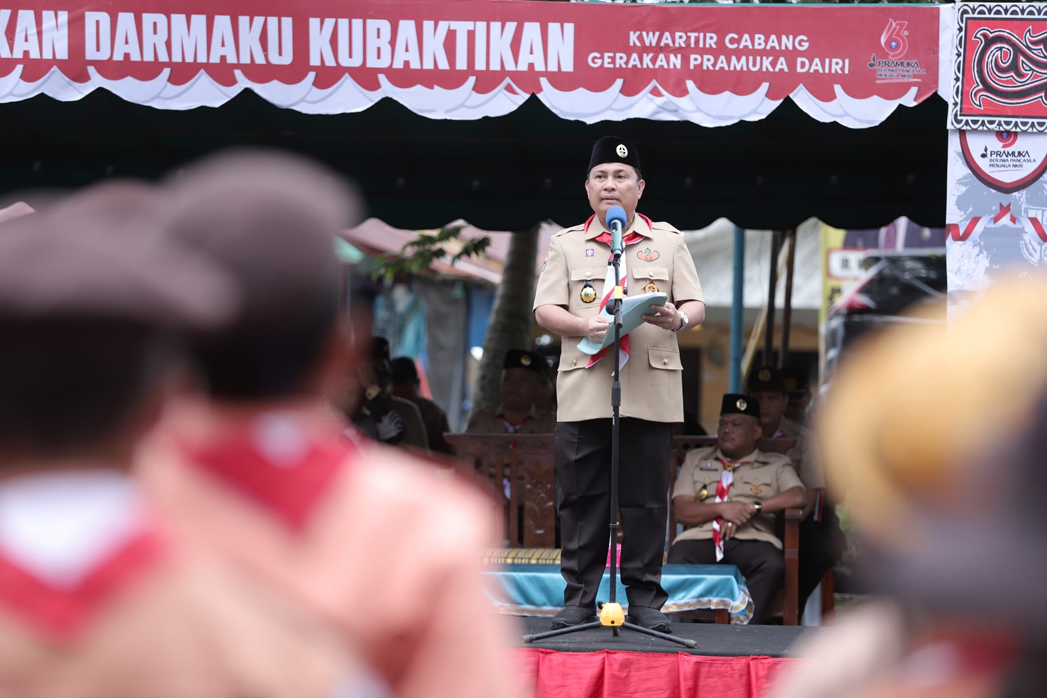 Apel besar Hari Pramuka ke 63 Kwartir Cabang Pramuka Dairi Tahun 2024.(ist)