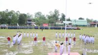 Upacara Penurunan Bendera Merah Putih (Aubade) dalam rangka HUT ke-79 RI tahun 2024 di Stadion Utama Sitinjo pada Sabtu (17/08/2024).(ist)