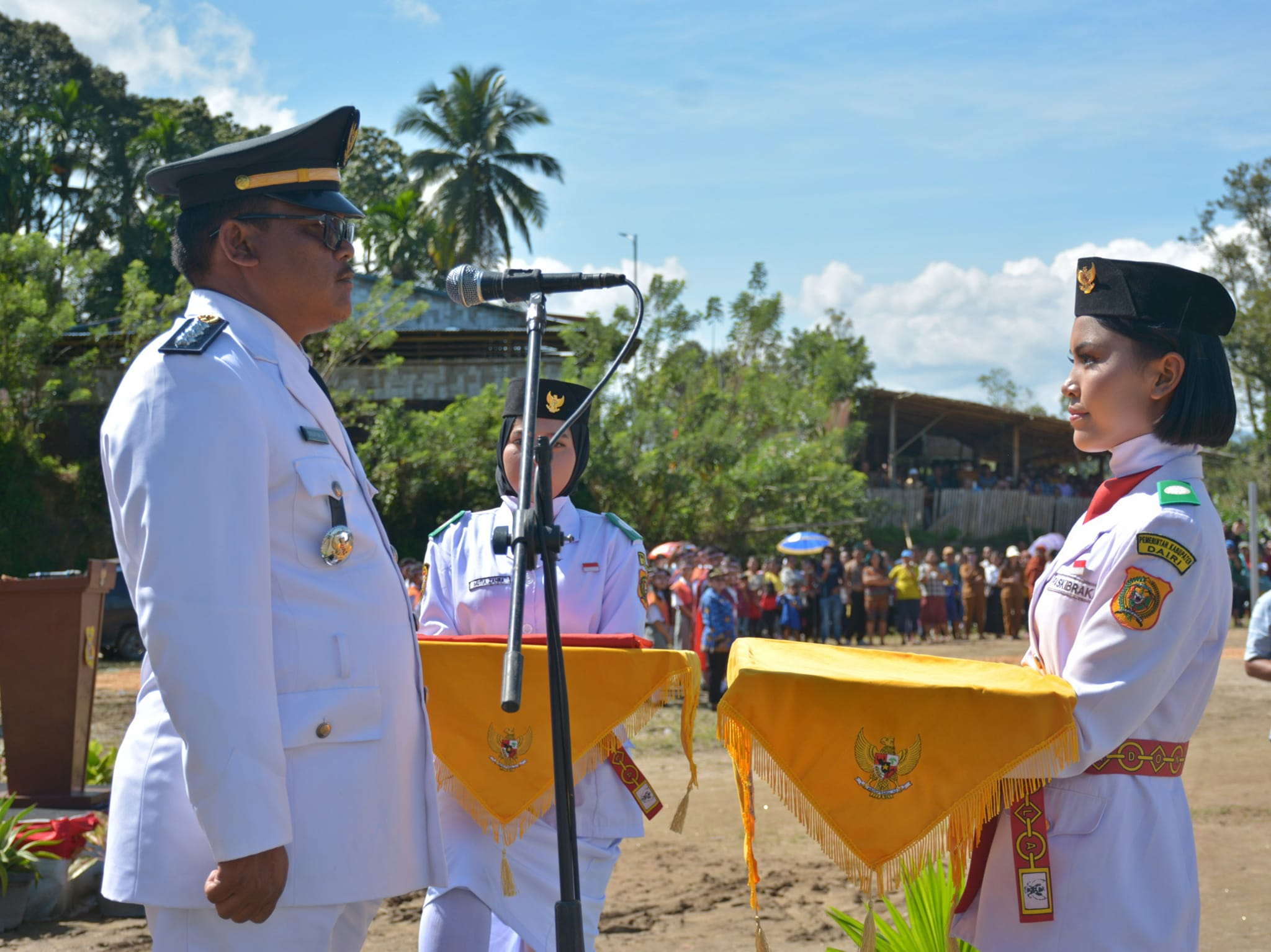 Upacara peringatan detik - detik proklamasi HUT ke-79 RI pada 17 Agustus 2024 di Lapangan Merdeka Bunturaja.(ist)