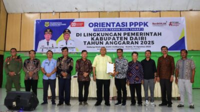 Orientasi PPPK tahun 2024 tahap I tahun anggaran 2025 pada Kamis (14/8/2025) di GOR Sidikalang.(ist)