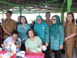 Gerakan Cegah Stunting Desa Pangaribuan, Ketua TP PKK Dairi Bagikan Makanan Tambahan Untuk Balita